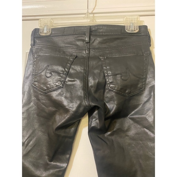 AG leatherette jeans in super black - Picture 4 of 8